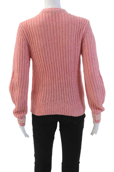 Rag & Bone Womens Long Sleeves Crew Neck Sweater Pink Wool Size Extra Small
