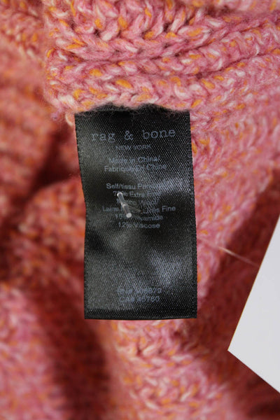Rag & Bone Womens Long Sleeves Crew Neck Sweater Pink Wool Size Extra Small