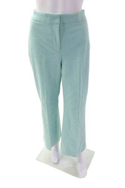 J Crew Womens Cotton Pocketed Flat Front Wide Leg Pants Light Blue Size 12