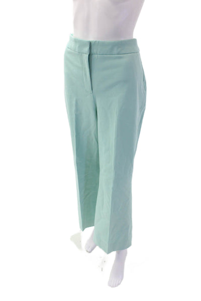 J Crew Womens Cotton Pocketed Flat Front Wide Leg Pants Light Blue Size 12