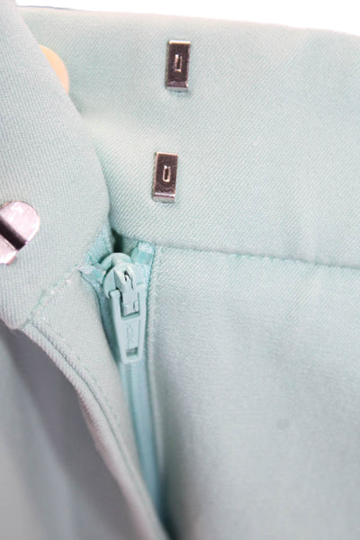 J Crew Womens Cotton Pocketed Flat Front Wide Leg Pants Light Blue Size 12