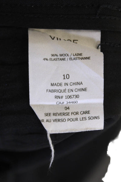 Vince Womens Cotton Pocketed Flat Front Skinny Leg Pants Solid Black Size 10