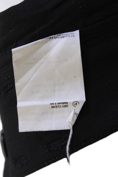 Vince Womens Cotton Pocketed Flat Front Skinny Leg Pants Solid Black Size 10