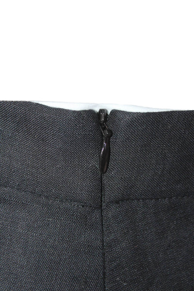 Parentezi Womens Linen Draped Back Zipped Mini A-Line Skort Black Size S