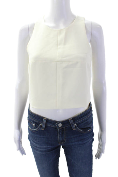 Sundays by Wearesundays Womens Back Zipped Sleeveless Tank Blouse White Size S