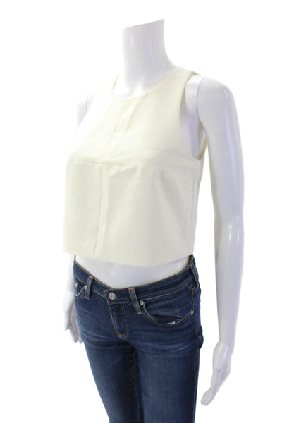 Sundays by Wearesundays Womens Back Zipped Sleeveless Tank Blouse White Size S