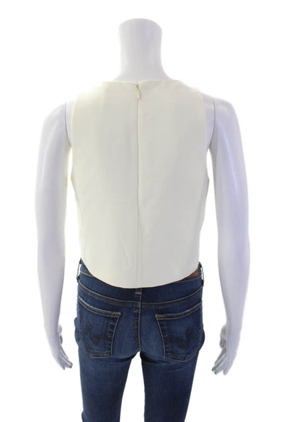 Sundays by Wearesundays Womens Back Zipped Sleeveless Tank Blouse White Size S