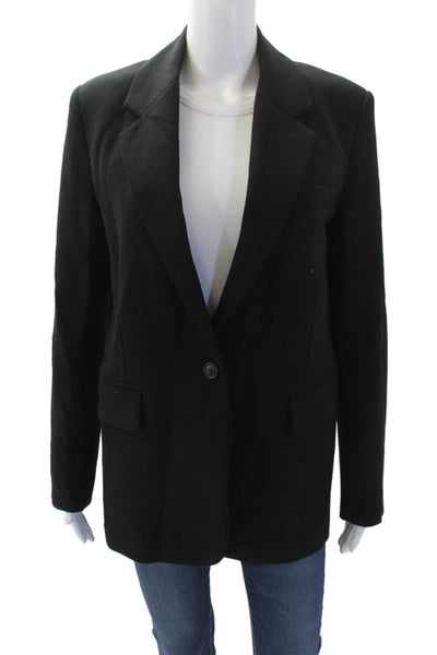 Zara Womens Collared Buttoned Darted Long Sleeve Blazer Jacket Black Size XS