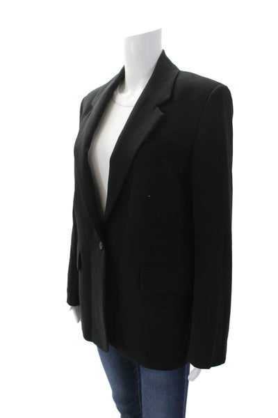 Zara Womens Collared Buttoned Darted Long Sleeve Blazer Jacket Black Size XS
