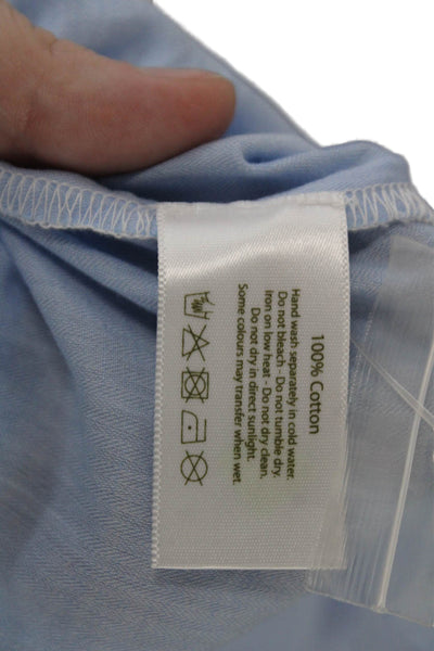 Heidi Klein Womens Cotton Long Sleeve Pleated Detail Tunic Top Blue Size S