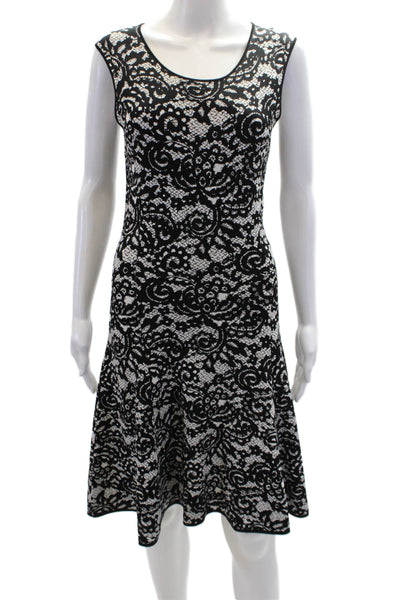 Scoop Womens Wcoop Neck Sleeveless Drop Waist Lace Print Mini Dress Black Size S