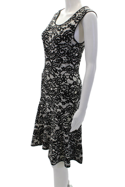 Scoop Womens Wcoop Neck Sleeveless Drop Waist Lace Print Mini Dress Black Size S