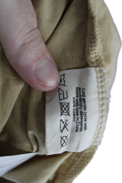 Araminta James Womens Paperbag Waist High Rise Shorts Khaki Beige Size Small