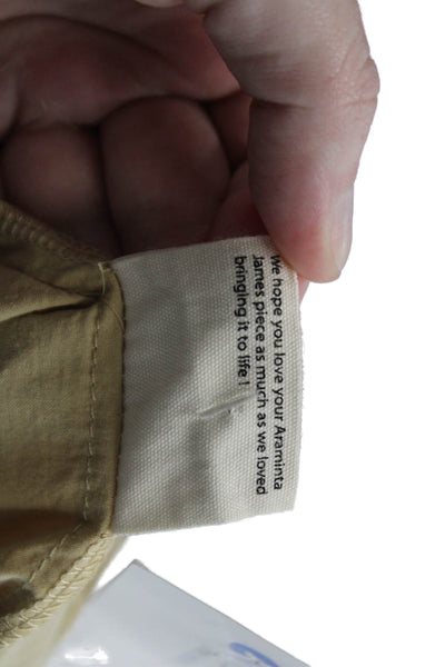 Araminta James Womens Paperbag Waist High Rise Shorts Khaki Beige Size Small