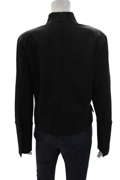 Parentezi Womens Mock Neck Long Flare Sleeves Blouse Black Size Extra Small