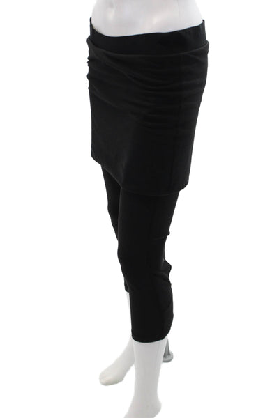 Lululemon Womens High Rise Pull On Cut Out Leg Capri Leggings Black Size 10