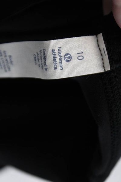 Lululemon Womens High Rise Pull On Cut Out Leg Capri Leggings Black Size 10
