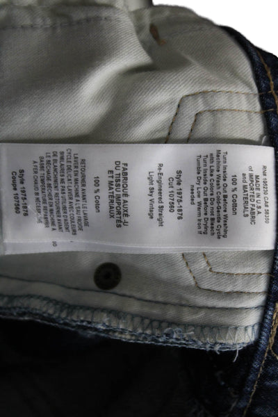 Current/Elliott Womens Re Engineered Straight Jeans Blue Cotton Size 30