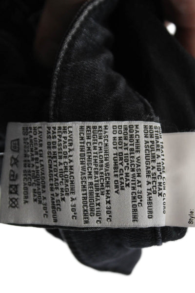 R13 Womens High Rise Alison Skinny Leg Jeans Strummer Black Cotton Size 30