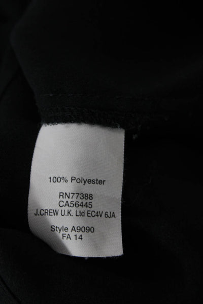 J Crew Womens Round Neck Buttoned Detail Long Sleeve Blouse Solid Black Size L