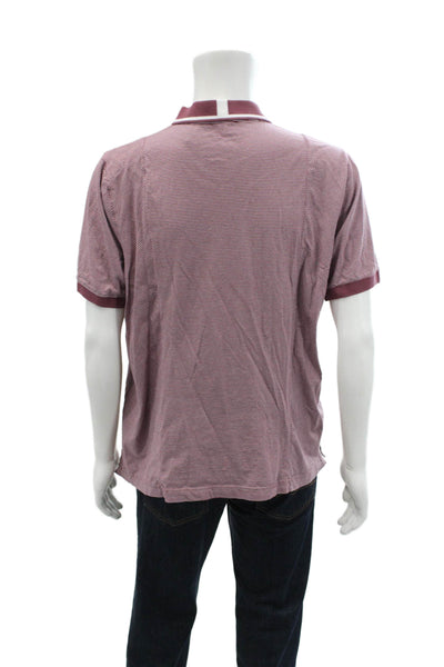 Ted Baker London Mens Collared Striped Short Sleeve Polo Shirt Purple Size 6