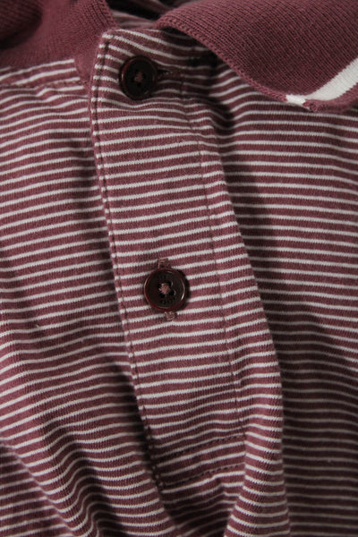 Ted Baker London Mens Collared Striped Short Sleeve Polo Shirt Purple Size 6