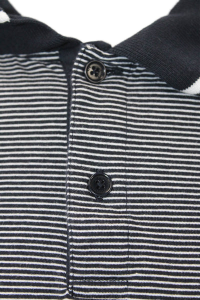 Ted Baker London Mens Cotton Short Sleeve Striped Polo Shirt Black Size 6