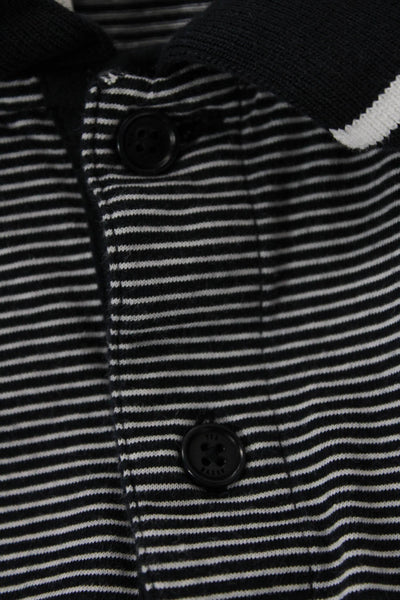 Ted Baker London Mens Cotton Short Sleeve Striped Polo Shirt Black Size 6