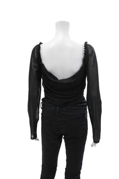 Ambitionist Womens Fancy Thong Bodysuit - Black Size XL
