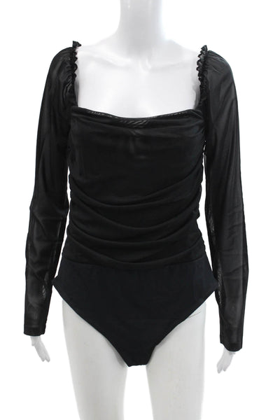 Ambitionist Womens Fancy Thong Bodysuit - Black Size XL
