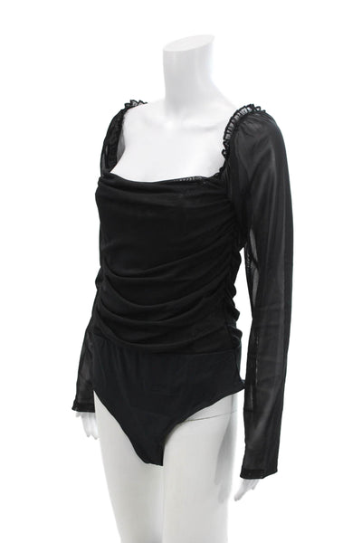 Ambitionist Womens Fancy Thong Bodysuit - Black Size XL
