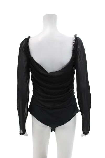 Ambitionist Womens Fancy Thong Bodysuit - Black Size XL