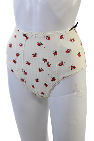 STAUD Womens Brenton Highrise Bikini Bottoms - Ladybugs Size XS