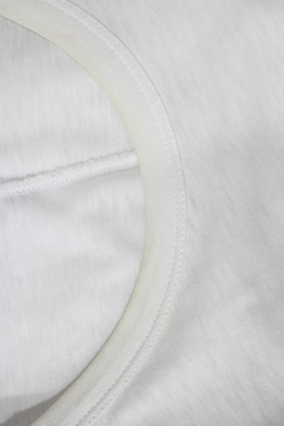 Rag & Bone Jean Womens Cotton Crew Neck Rose Motif Casual T-Shirt White Size L