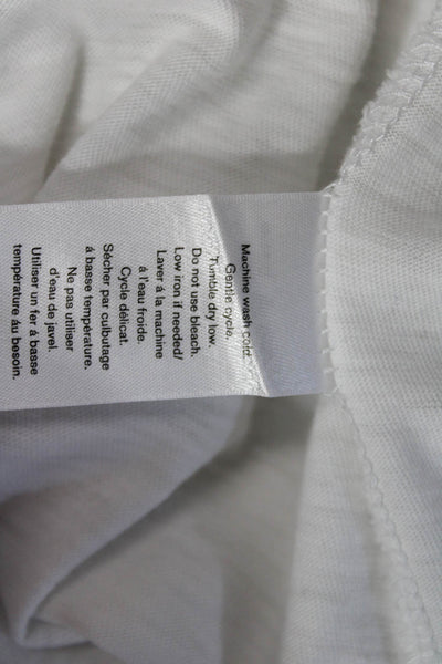 Rag & Bone Jean Womens Cotton Crew Neck Rose Motif Casual T-Shirt White Size L