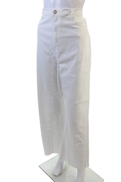 FRAME Womens Le Jane Crop Raw After Jeans - Blanc Size 34