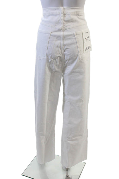 FRAME Womens Le Jane Crop Raw After Jeans - Blanc Size 34