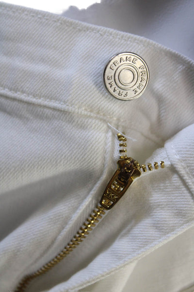 FRAME Womens Le Jane Crop Raw After Jeans - Blanc Size 34