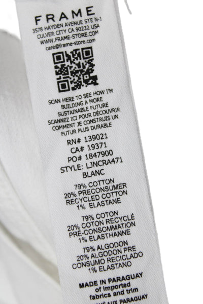 FRAME Womens Le Jane Crop Raw After Jeans - Blanc Size 34
