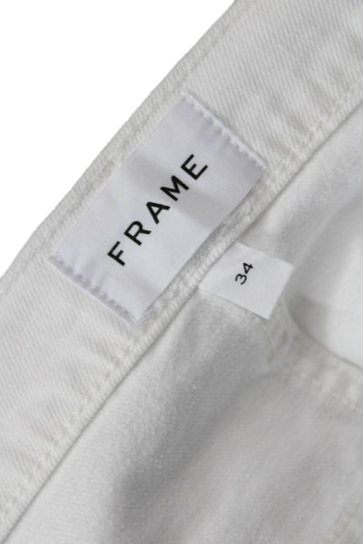 FRAME Womens Le Jane Crop Raw After Jeans - Blanc Size 34
