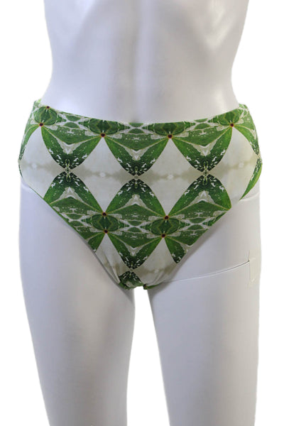 Nomads Womens Current Bikini Bottoms II - Pothos Print + Nephrite Size XS