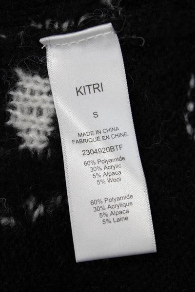 KITRI Womens Eleni Knit Mini Dress - Black Tiled Floral Size S