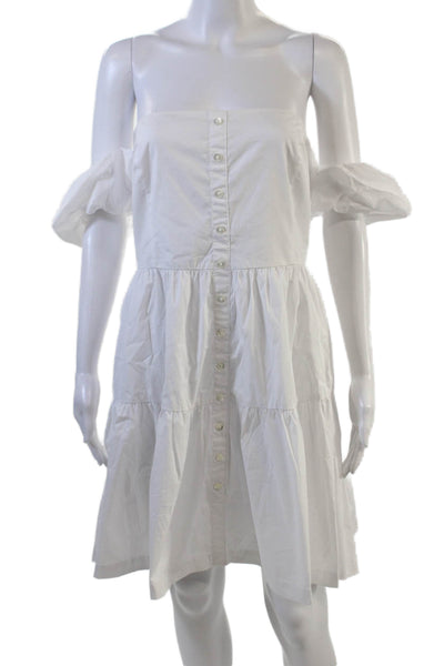 STAUD Womens Mini Elio Dress - White Size 16