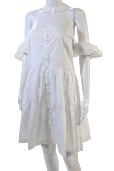 STAUD Womens Mini Elio Dress - White Size 16