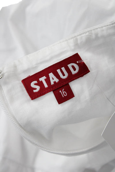 STAUD Womens Mini Elio Dress - White Size 16