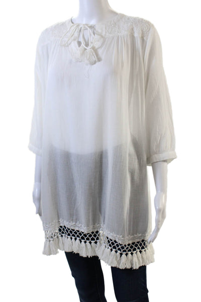 Roller Rabbit Womens Lucknow Serafina Tunic - White Size XS
