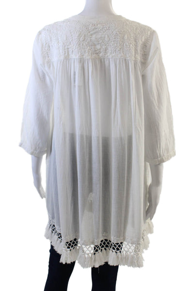 Roller Rabbit Womens Lucknow Serafina Tunic - White Size XS