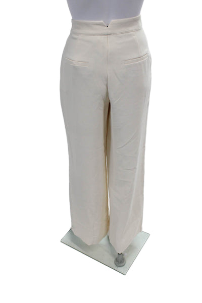 BOA. Womens High Rise Straight Leg Dress Trousers Cream White Size Small