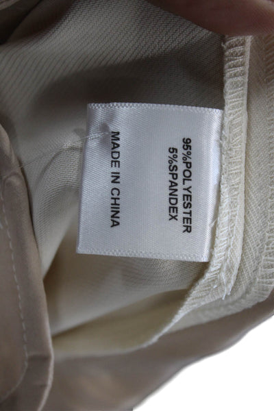 BOA. Womens High Rise Straight Leg Dress Trousers Cream White Size Small