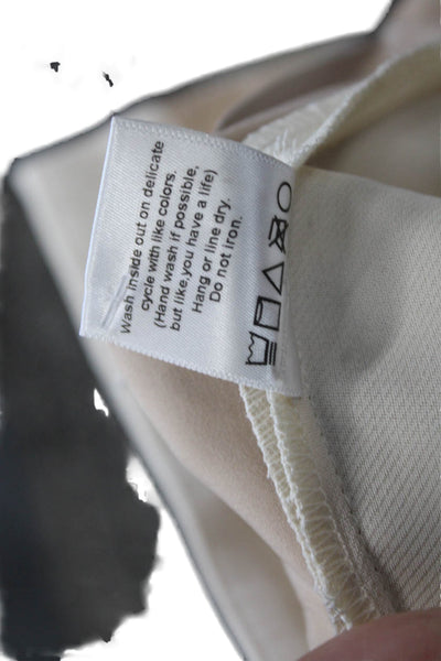 BOA. Womens High Rise Straight Leg Dress Trousers Cream White Size Small